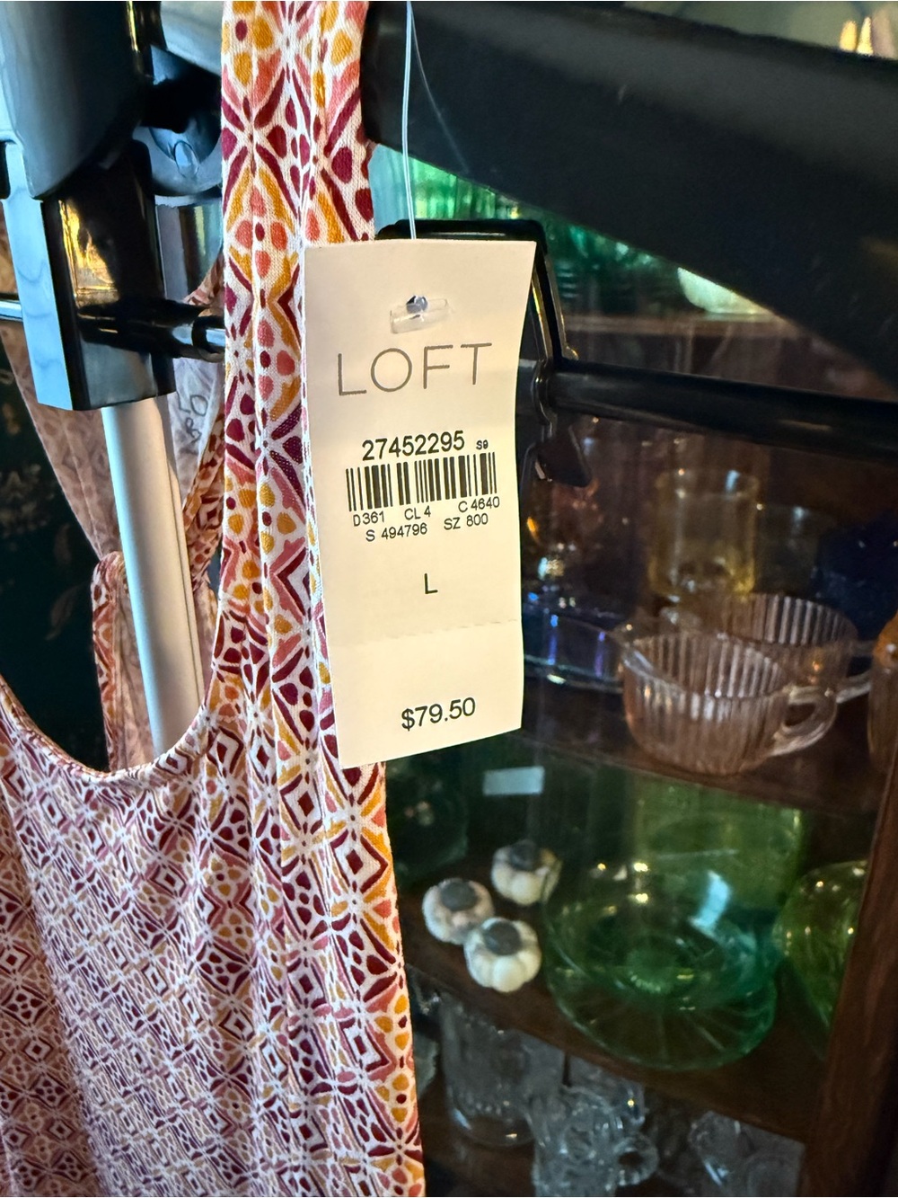 Loft Racerback Geometric Print Dress - Picture 3 of 4